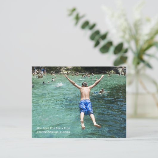 Belly Flop Postcard Postkarte (Stehend Vorderseite)