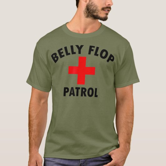 Belly Flop Shirt Funny Swimming Pool Life Guard (Vorderseite)