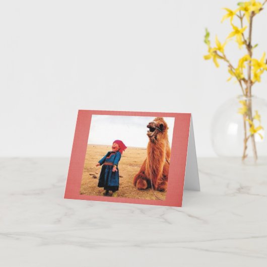 Belly-Laugh Child & Camel Karte (Gelbe Blume)