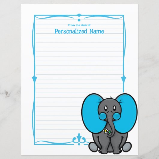 Belly Phant Blue Lined Paper Sheet (Vorderseite)