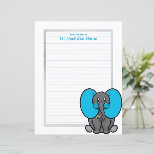 Belly Phant Grey Lined Paper Sheet (Stehend Vorderseite)