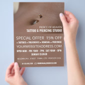 Belly Piercing, Tattoo & Body Piercing Studio Flyer (Hand)