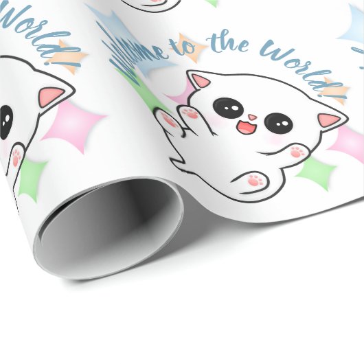 Belly Rub Time Kitten Geschenkpapier (Rolleneckpunkt)