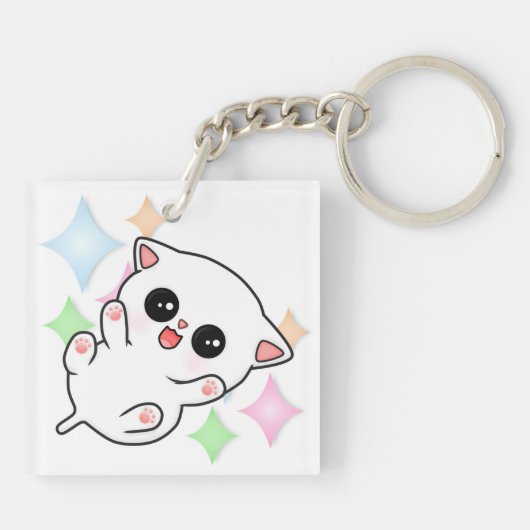 Belly Rub Time Kitten Schlüsselanhänger (Rückseite)