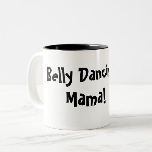 Belly tanzt Mama! Zweifarbige Tasse (Vorderseite Links)