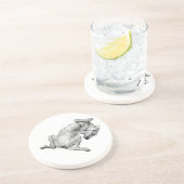 Belly-Up Bliss – Artistic Dog Coaster Getränkeuntersetzer (Seite)
