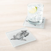 Belly-Up Bliss – Artistic Dog Coaster Glasuntersetzer (Schrägansicht)