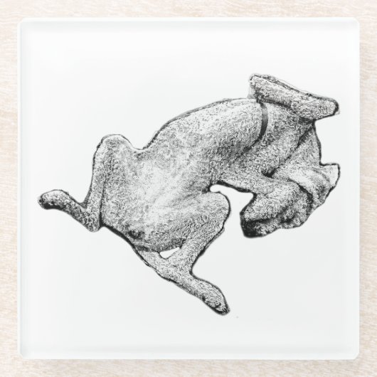 Belly-Up Bliss – Artistic Dog Coaster Glasuntersetzer (Vorderseite)