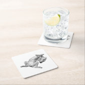 Belly-Up Bliss – Artistic Dog Coaster Rechteckiger Pappuntersetzer (Vor Ort)