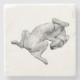 Belly-Up Bliss – Artistic Dog Coaster Steinuntersetzer
