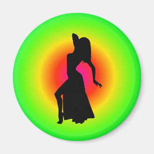 Bellydance Diva-Pose-Sternexplosion Bagnet Magnet