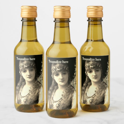 Bellydancer hafla boho Sinti und Roma Hochzeit Weinetikett (Flaschen)