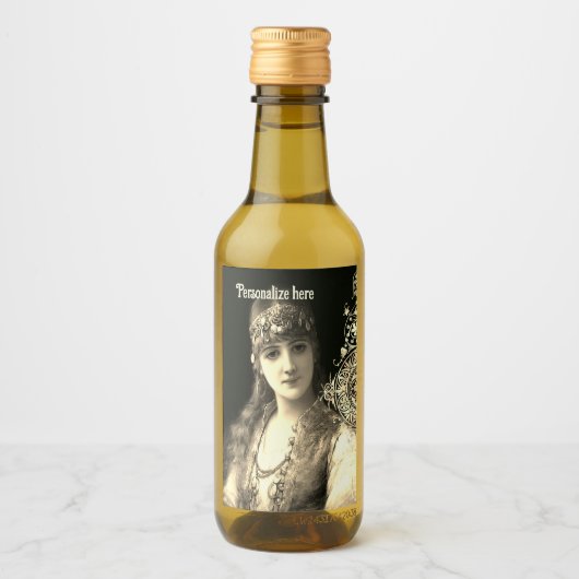 Bellydancer hafla boho Sinti und Roma Hochzeit Weinetikett (Vorderseite)