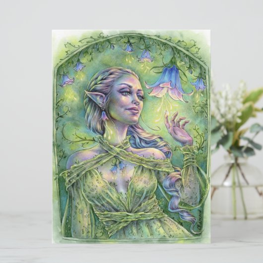 Bellz Art Card Fee Elf Magic Fantasy Forest Blume (Stehend Vorderseite)