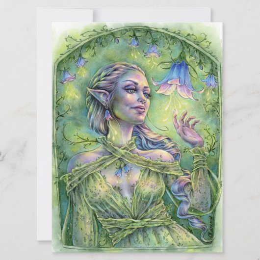 Bellz Art Card Fee Elf Magic Fantasy Forest Blume (Vorderseite)