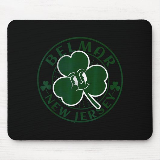 Belmar New Jersey Irish Shamrock Nj Retro Souvenir Mousepad (Vorne)