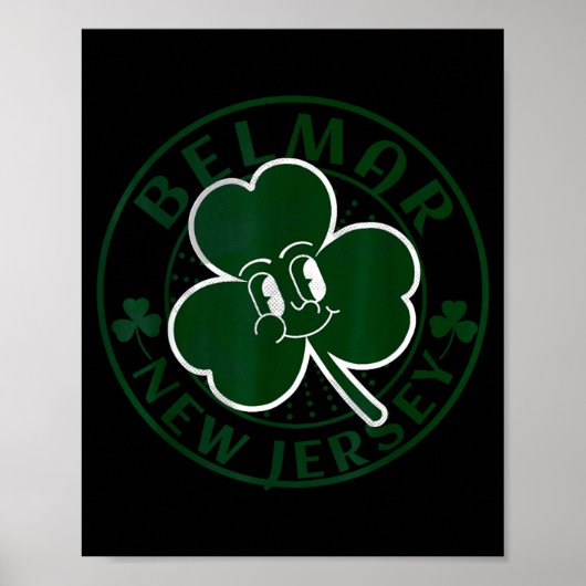 Belmar New Jersey Irish Shamrock Nj Retro Souvenir Poster (Vorne)