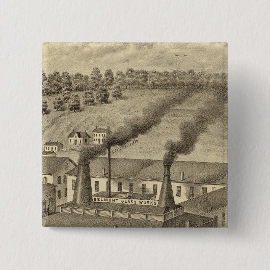 Belmont Glass Works, Bellaire, Ohio Button (Vorderseite)
