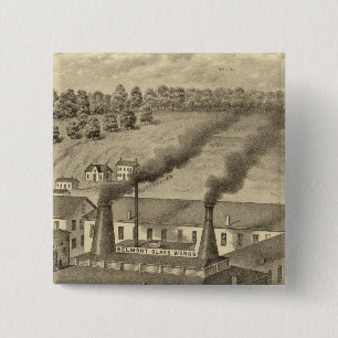 Belmont Glass Works, Bellaire, Ohio Button