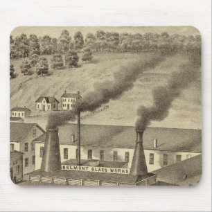 Belmont Glass Works, Bellaire, Ohio Mousepad
