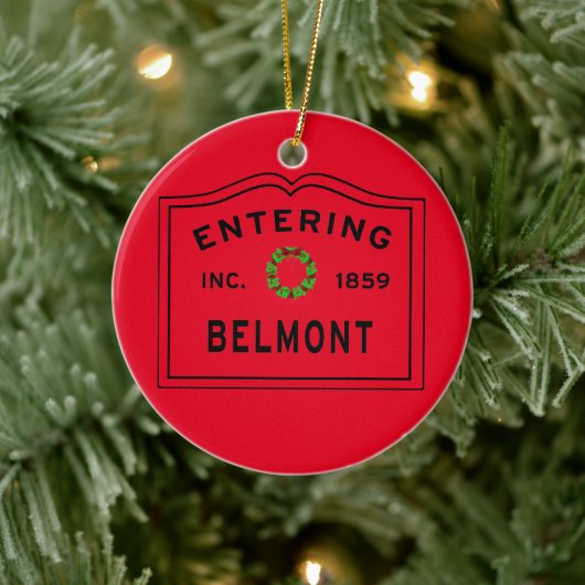 Belmont Ma Weihnachten Keramik Ornament (Baum)