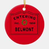 Belmont Ma Weihnachten Keramik Ornament (Vorne)