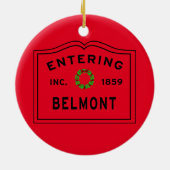 Belmont Ma Weihnachten Keramik Ornament (Hinten)