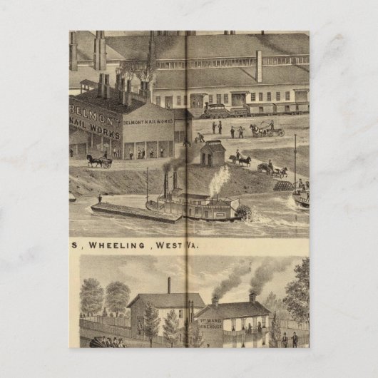 Belmont Nail Works, Wheeling Postkarte (Vorderseite)