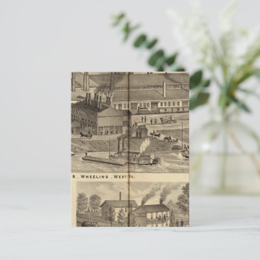 Belmont Nail Works, Wheeling Postkarte (Stehend Vorderseite)