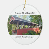 Belmont rutschiger Felsen über New Hampshire Keramik Ornament (Links)