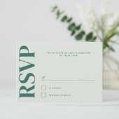 Belmont Typografy Wedding RSVP Karte (Stehend Vorderseite)