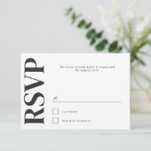 Belmont Typografy Wedding RSVP Karte (Stehend Vorderseite)