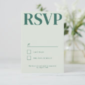 Belmont Typografy Wedding RSVP Karte (Stehend Vorderseite)