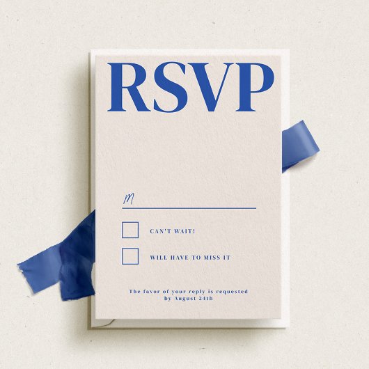 Belmont Typografy Wedding RSVP Karte