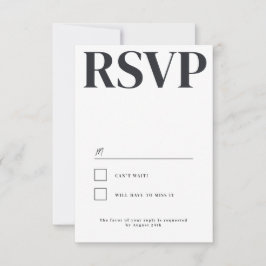 Belmont Typografy Wedding RSVP Karte