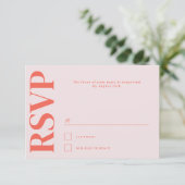 Belmont Typografy Wedding RSVP Karte (Stehend Vorderseite)