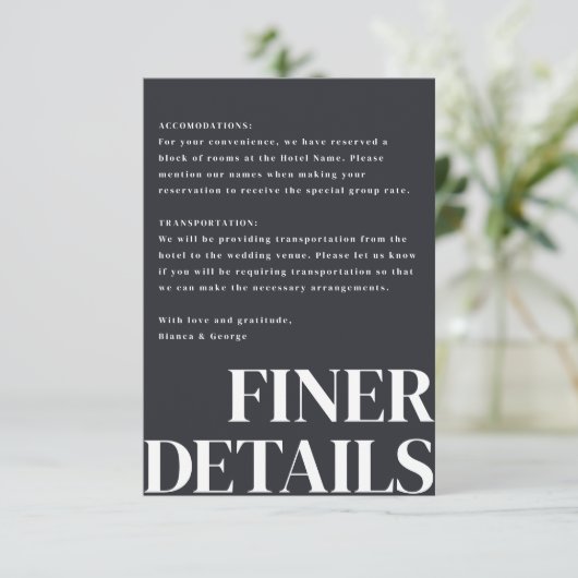 Belmont Vertical Wedding Begleitkarte (Stehend Vorderseite)