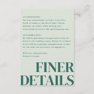 Belmont Vertical Wedding Begleitkarte