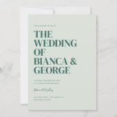 Belmont Vertical Wedding Einladung (Vorderseite)