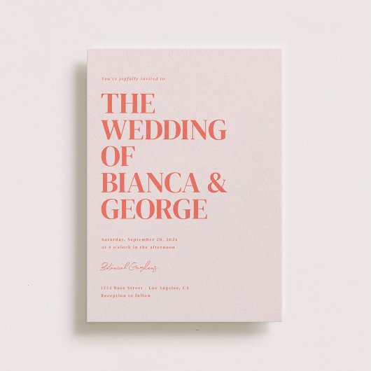 Belmont Vertical Wedding Einladung