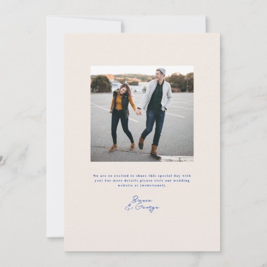 Belmont Vertical Wedding Einladung (Rückseite)