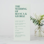 Belmont Wedding Zeremony Program (Stehend Vorderseite)