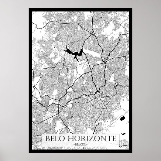 Belo Horizonte Brazil Map Poster (Vorne)