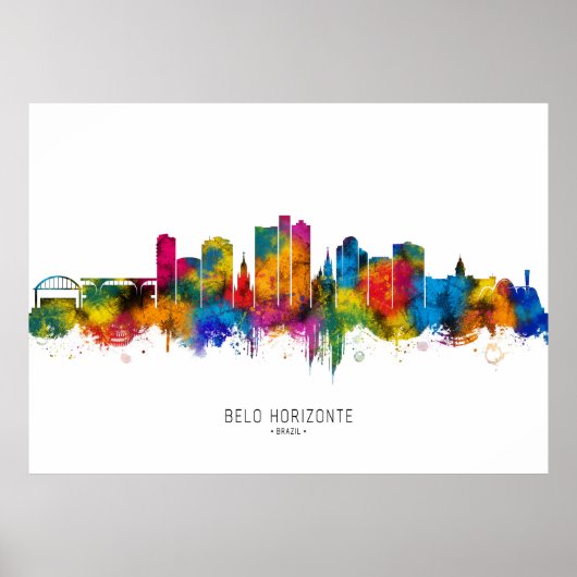 Belo Horizonte Brazil Skyline Poster (Vorne)