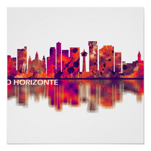 Belo Horizonte Brazil Skyline Poster (Vorderseite)