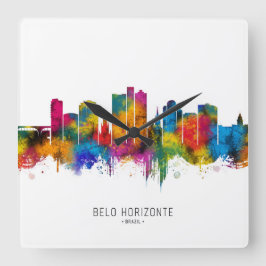 Belo Horizonte Brazil Skyline Quadratische Wanduhr