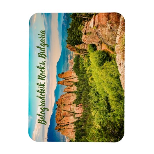 Belogradchik Rocks Bulgarien stilisiert Magnet (Vertikal)