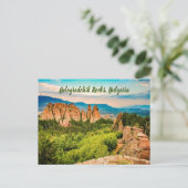 Belogradchik Rocks Bulgarien stylisiert Postkarte (Stehend Vorderseite)