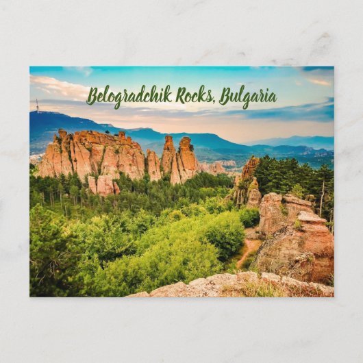 Belogradchik Rocks Bulgarien stylisiert Postkarte (Vorderseite)
