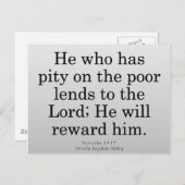 Belohnt für Dienstsprichwörter 19-17 Postkarte (Vorne/Hinten)